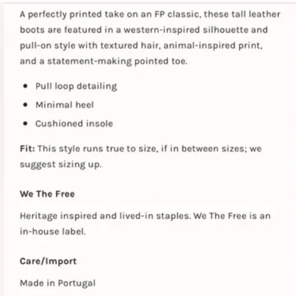 Free People We the Free Dagget Western Montage Ocelot Hair on Boots Size 37 - Picture 16 of 16